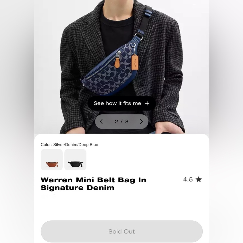 Coach Denim Belt Bag with Leather Accents